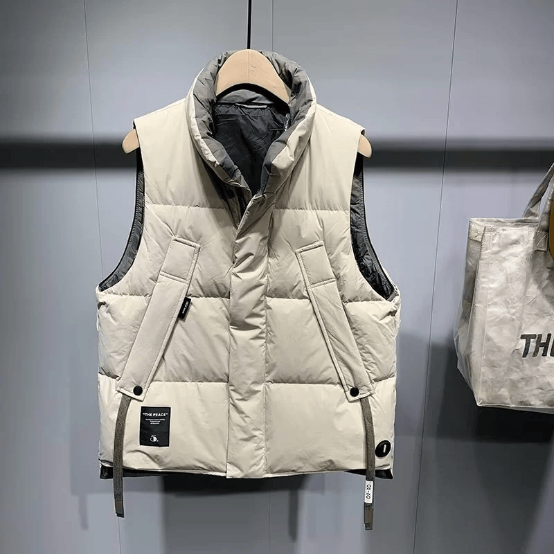New fashionable and simple stand up collar vest men's outdoor casual sleeveless cotton jacket men's coat