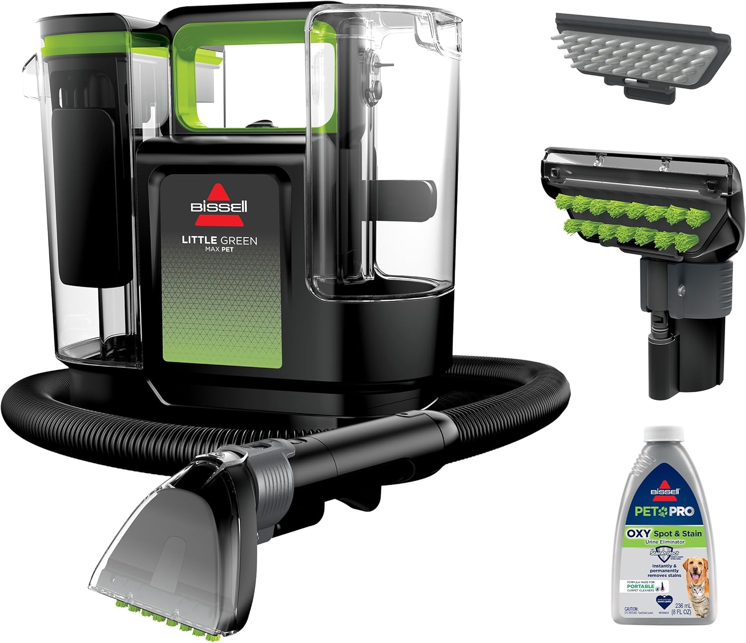 Max Pet Portable Carpet and Upholstery Deep Cleaner, Car/Auto Detailer, with Self-Cleaning Tough Stain Tool and Pet Hair Removal Tool