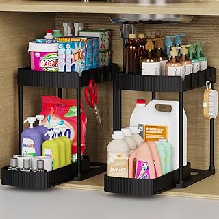 Multi-Purpose Pull-Out Storage Organizers, Under Sink/Cabinet Organizers and Storage for Bathroom & Kitchen,
