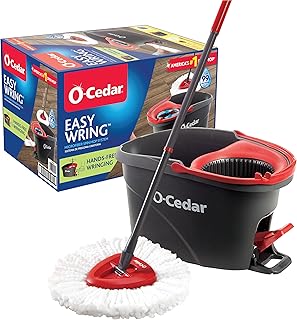 O-Cedar EasyWring Microfiber Spin Mop, Bucket Floor Cleaning System, , Standard