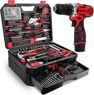 KingTool 276-Piece Tool Set Kit - Tool kit with 12V Cordless Power Drill Driver Toolbox Storage Case with Drawer
