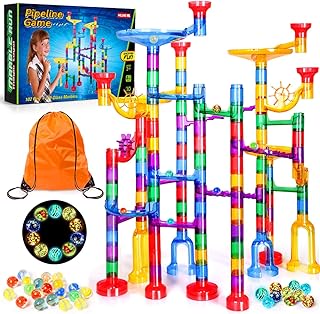 Meland Marble Run - 132Pcs Marble Maze Game Building Toy for Kid, Marble Track Race Set & STEM Learning Toys for Boy Gi